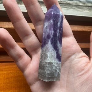 Purple amethyst crystal tower
